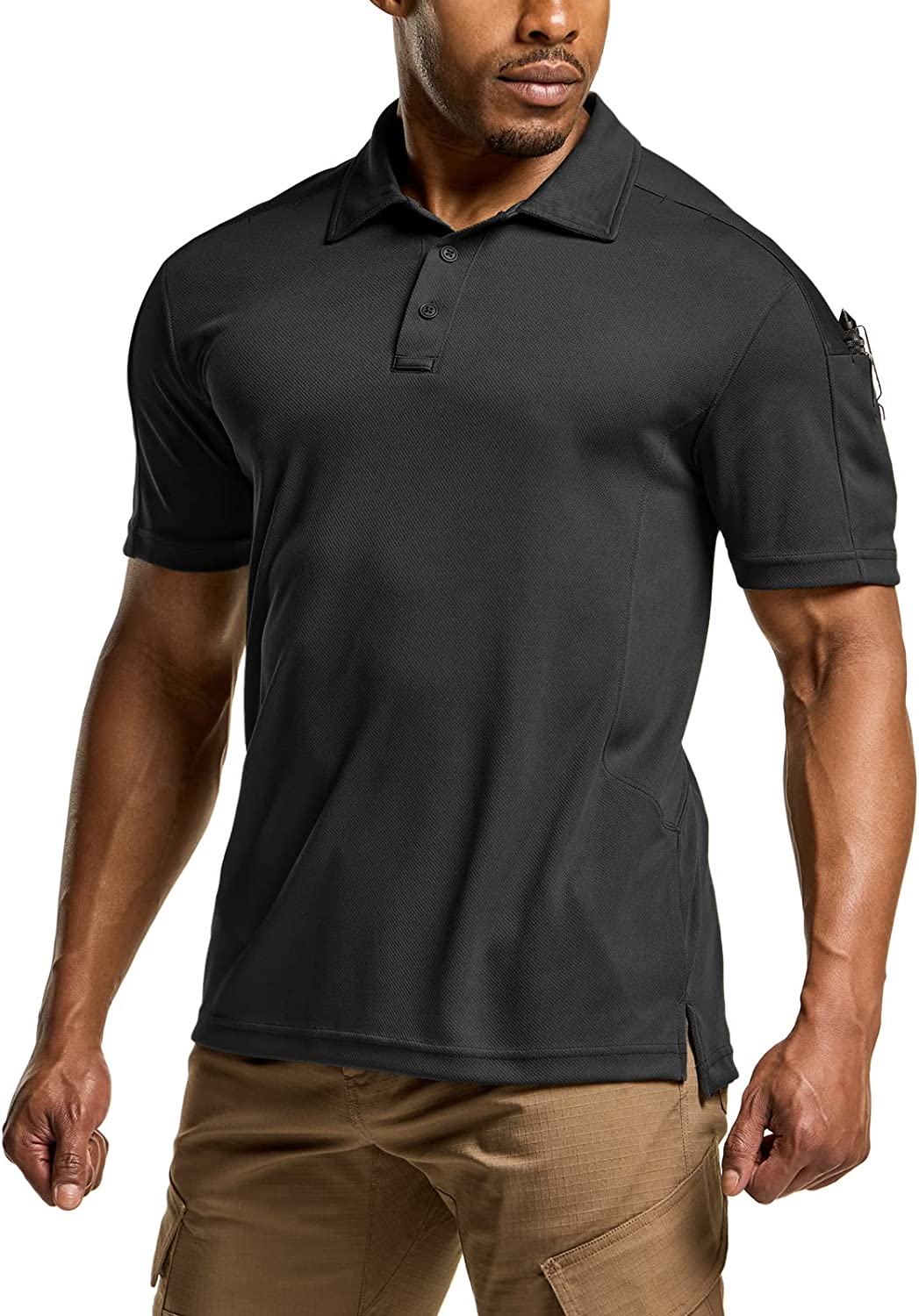 CQR Men's Polo Shirt, Long and Short Sleeve Tactical Shirts, Dry Fit  Lightweight