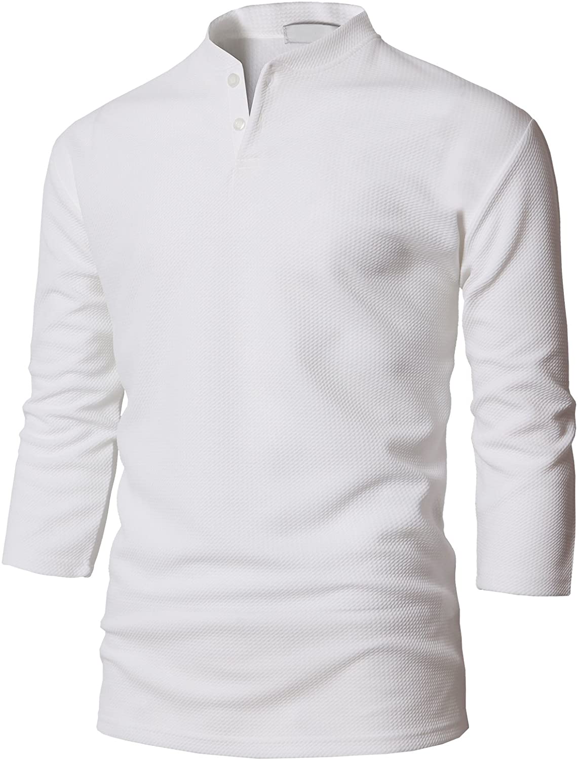 H2H Mens Casual Premium Slim Fit Henley Shirts Lightweight Thin Fabric 