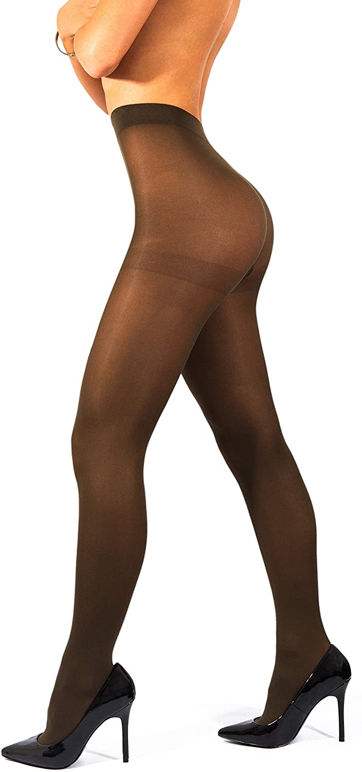 sofsy Opaque Microfibre Tights for Women - Invisibly Reinforced Opaque  Brief Pan