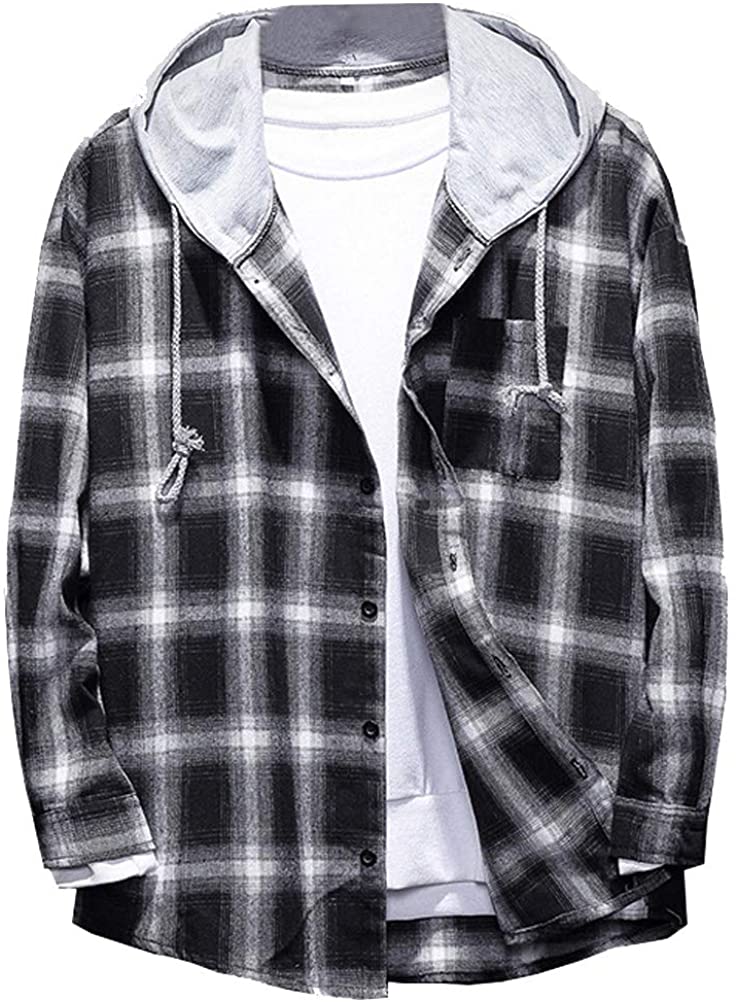 Lavnis Men's Plaid Hooded Long Sleeve Lightweight Shirt Jackets | eBay
