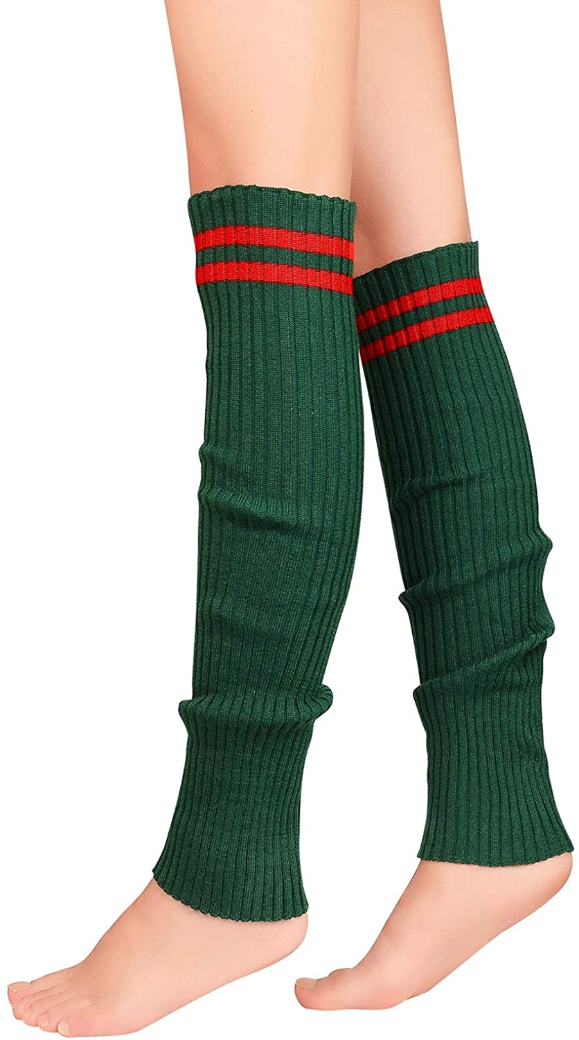 Zando Women Knit Leg Warmers Adult Junior Ribbed Knitted Long Socks for Party Sports 