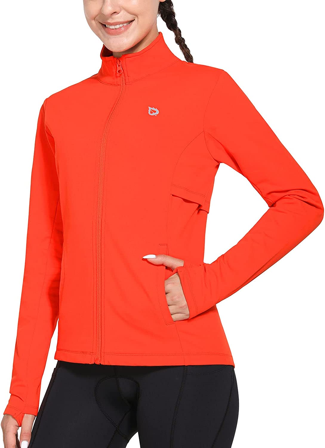 BALEAF Women's Fleece Running Jacket Water Resistant Full Zip