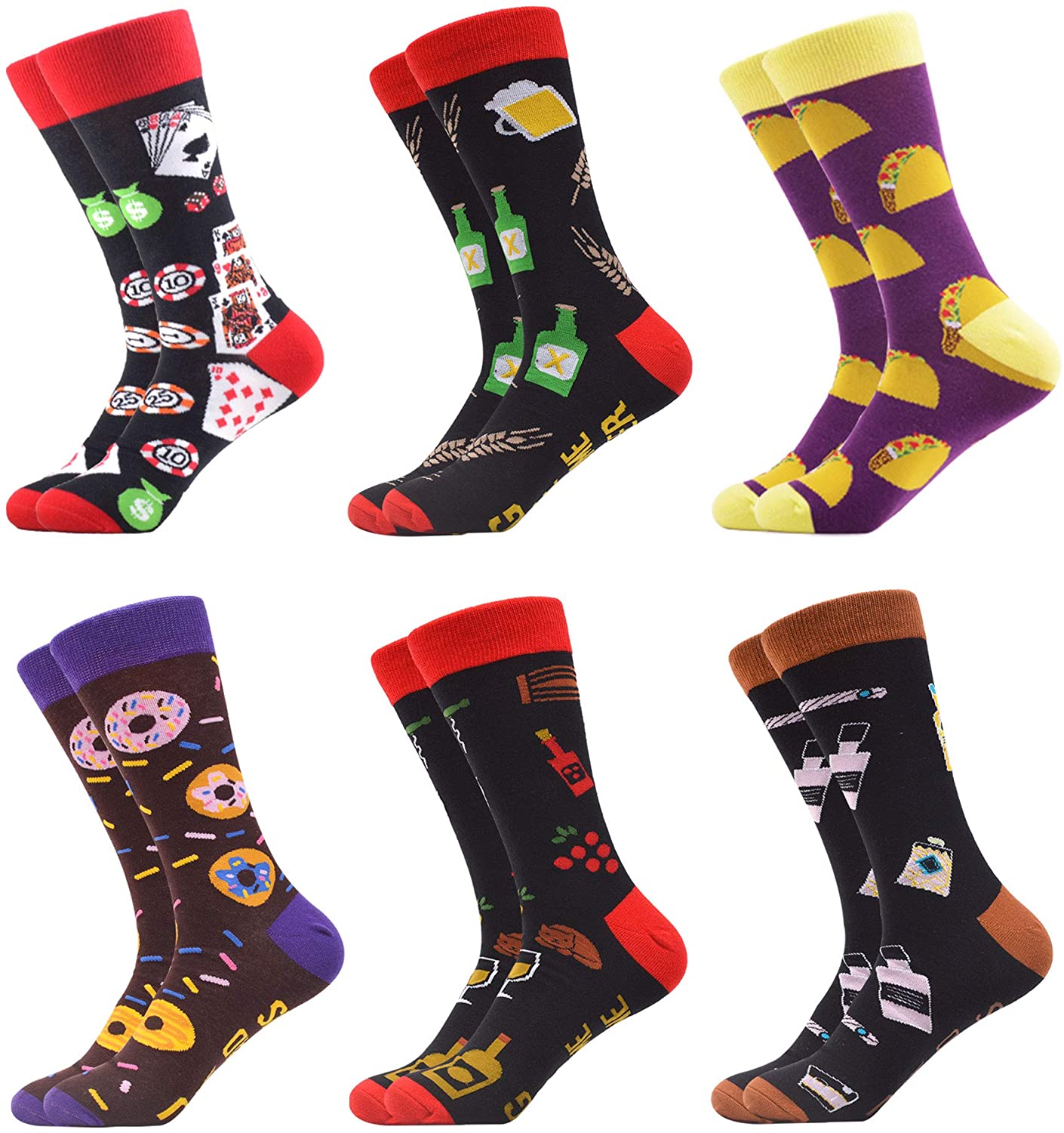 WeciBor Men's Colorful Funny Novelty Casual Combed Cotton Crew Socks Gift |  eBay