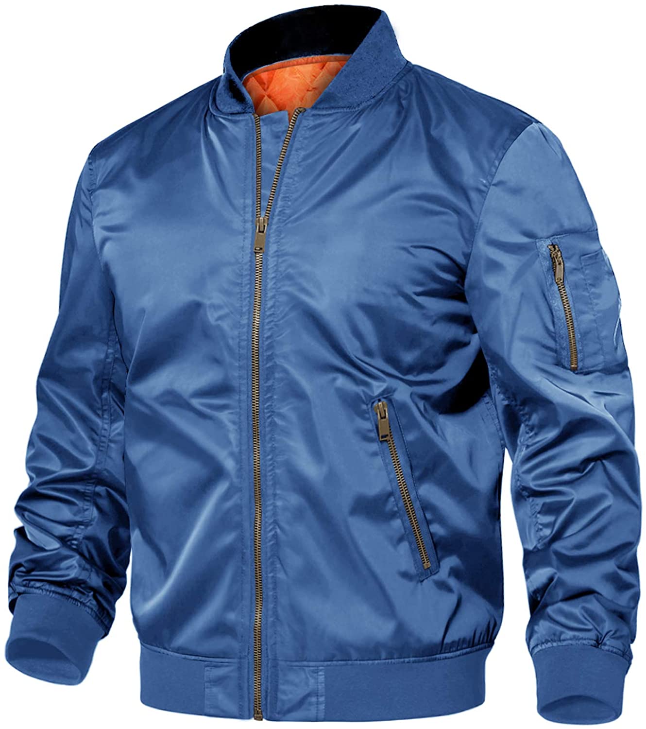 TACVASEN Mens Outdoor Jackets Casual Bomber Jacket Windproof Outwear Coat Lined Warm Winter Jacket 