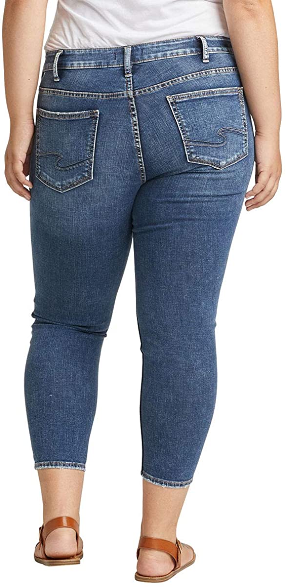Silver Jeans Womens Plus-Size Suki Curvy Colored Denim Capri