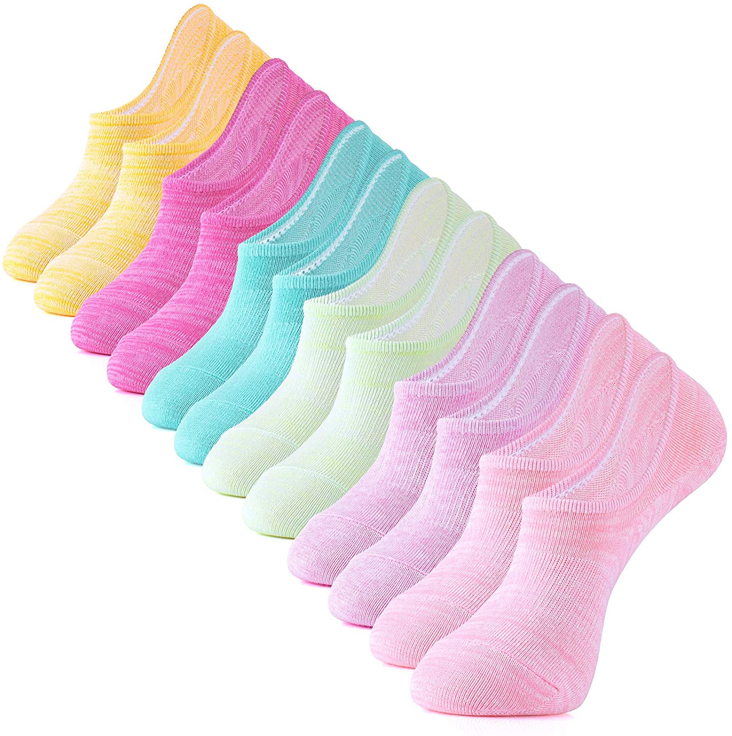 IDEGG Women and Men No Show Socks Low Cut Anti-slid Cotton Athletic Casual Socks 