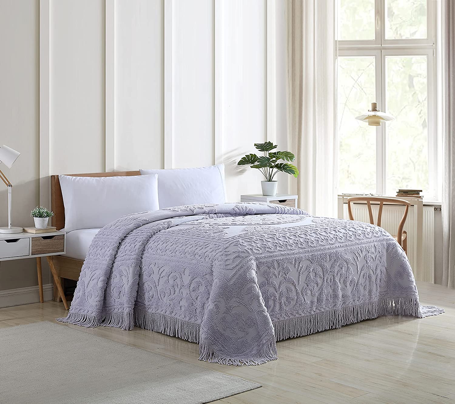 Ivory Details about   Beatrice Home Fashions Medallion Chenille Bedspread King 