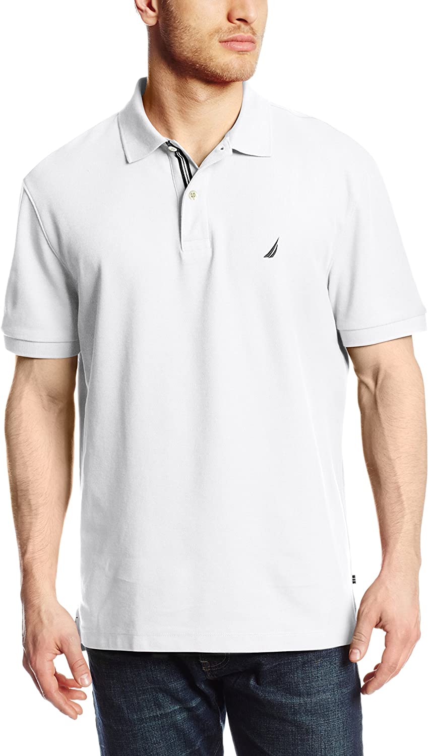 nautica men's classic short sleeve solid polo shirt