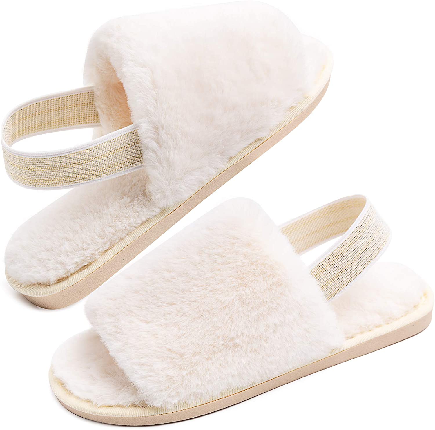  Eichzhushp Kids Flip Flop Slippers Soft Plush Fuzzy