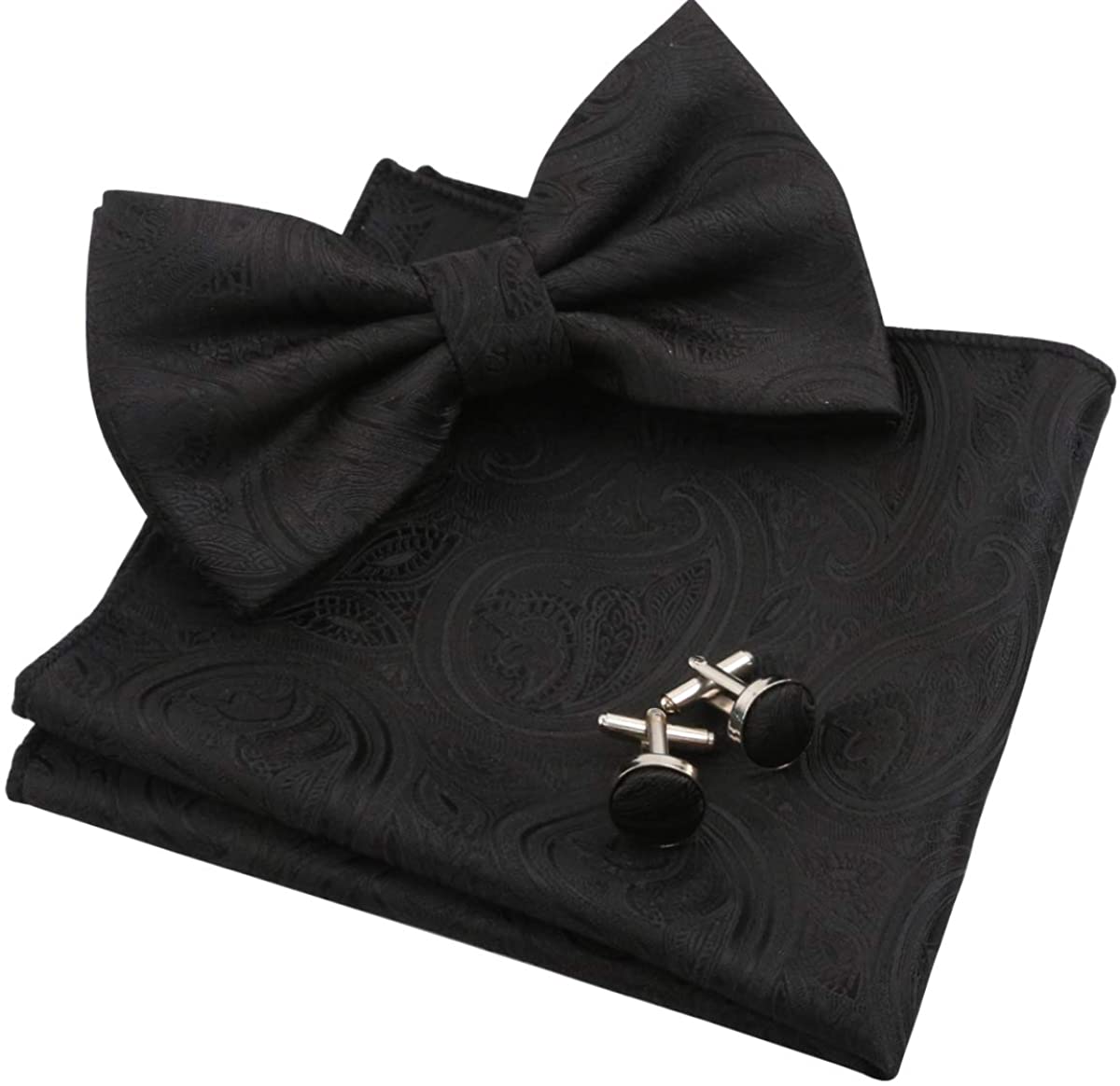Alizeal Mens Solid Color Polyester Pre Tied Bow Ties 
