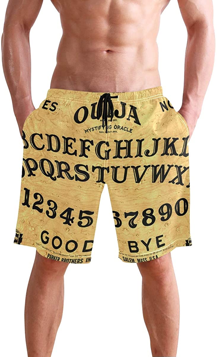 Mens Quick Dry Beach Shorts Swim Trunks Swimsuits Board Shorts Vintage Ouija Talking Board