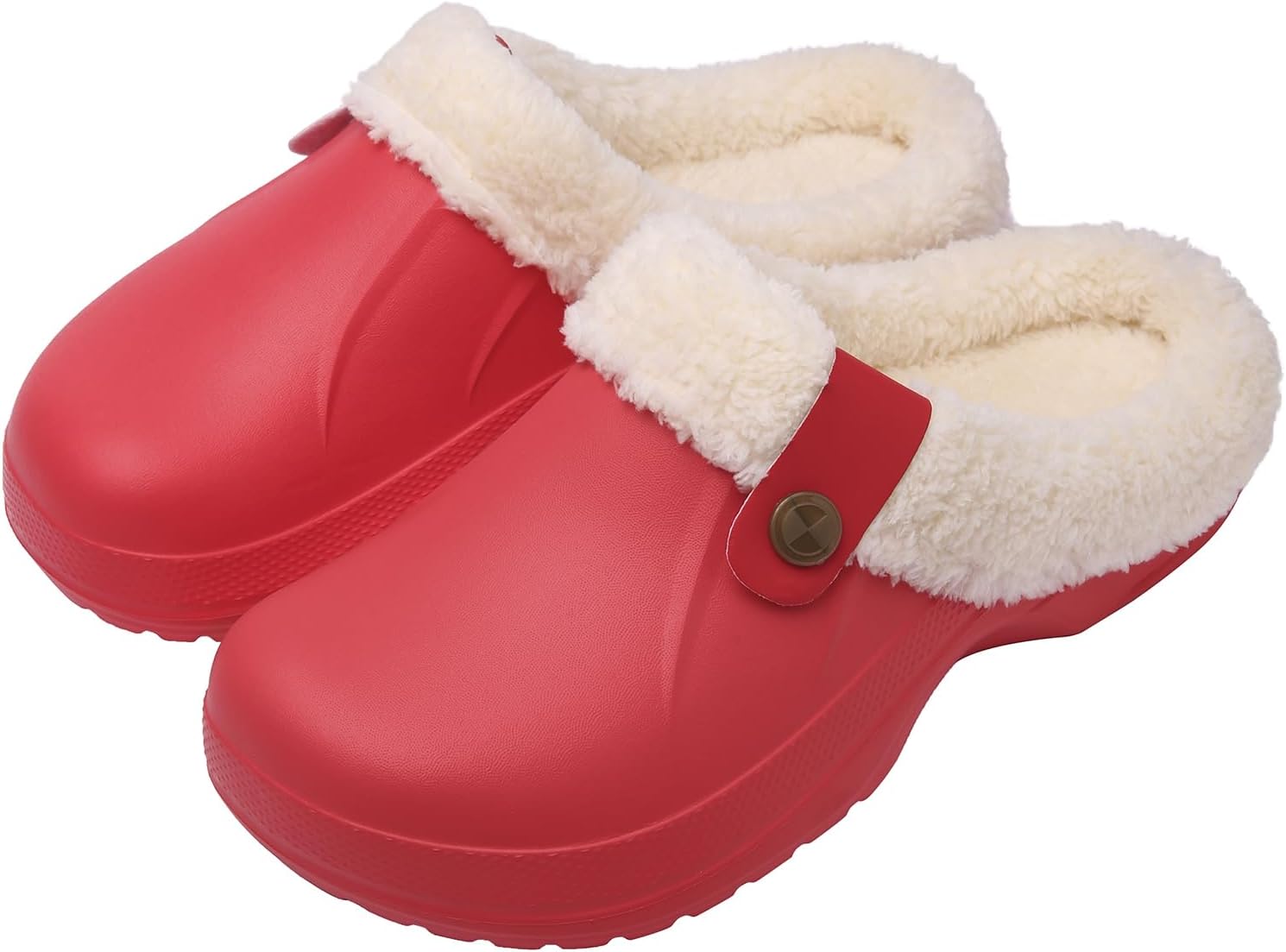 ChayChax Waterproof Slippers Women Men Fur Lined Clogs Winter