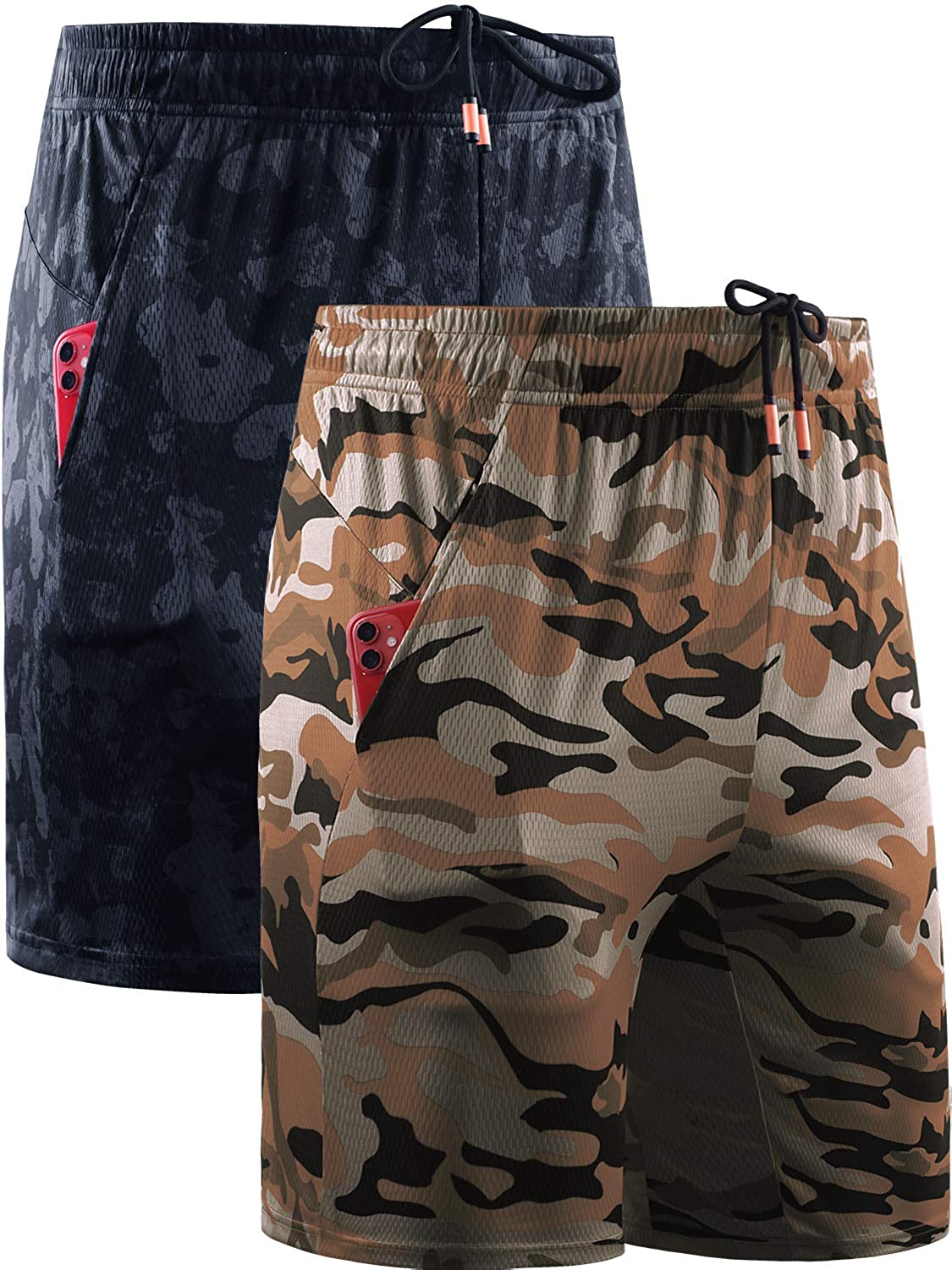 Cadmus Mens 7 Mesh Running Workout Shorts with Pockets