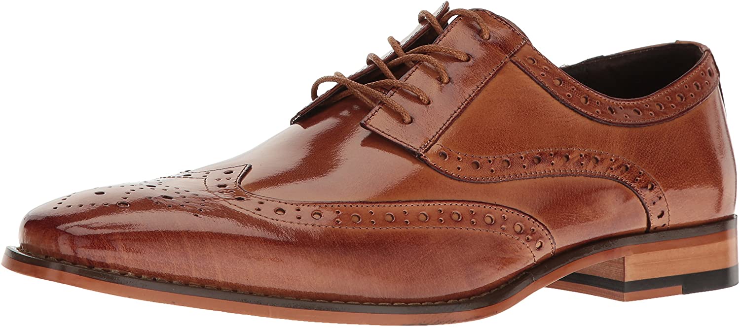 Pre-owned Visit The Stacy Adams Store Stacy Adams Men's Tinsley Wingtip Lace-up Oxford In Tan