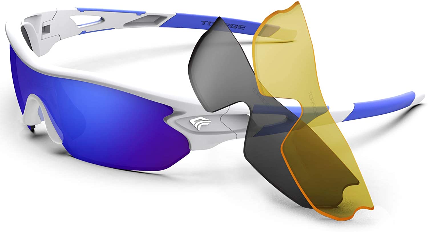 Torege Polarized Sports Sunglasses With 3 Interchangeable Lenes