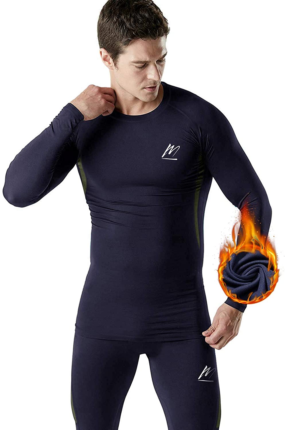 Fleece Lined Base Layer Set Long Johns for Running Skiing MeetHoo Thermal Underwear for Men 
