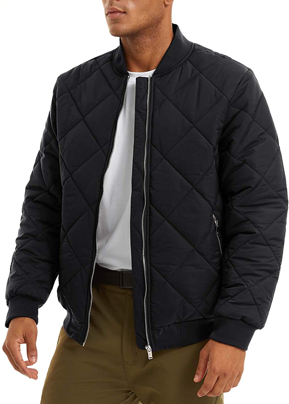 MAGNIVIT Men's Bomber Jacket Winter Fall Quilted Puffer Jacket Warm ...