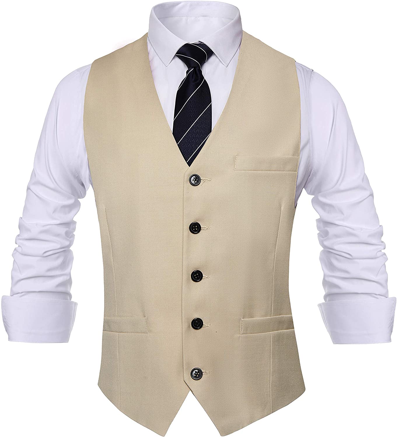 BABEYOND Mens Vintage Suit Vest Business Slim Fit Suit Vest Classic ...