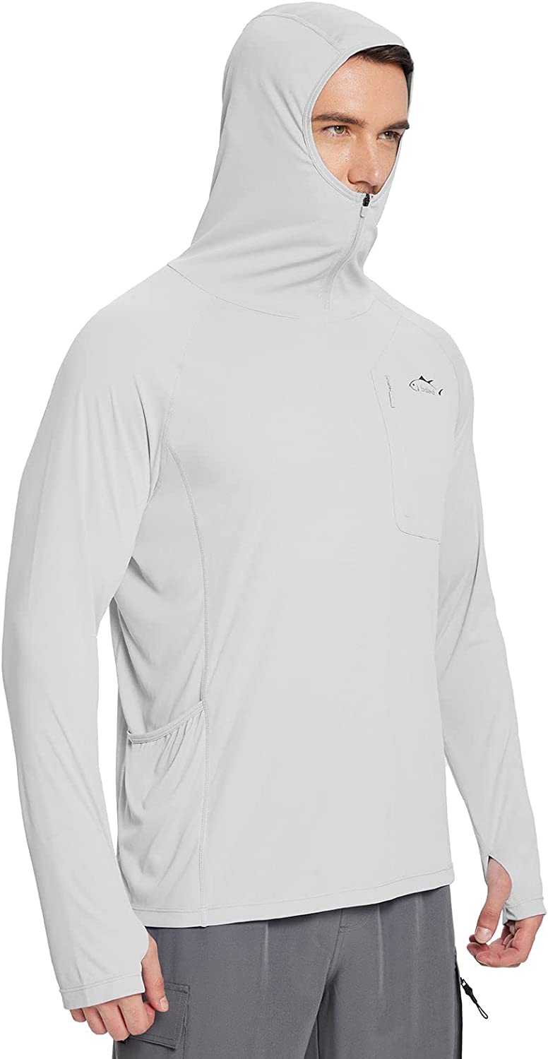 BALEAF Men's Sun Protection Hoodie Shirt UPF 50+ Long Sleeve UV SPF T-Shirts  wit
