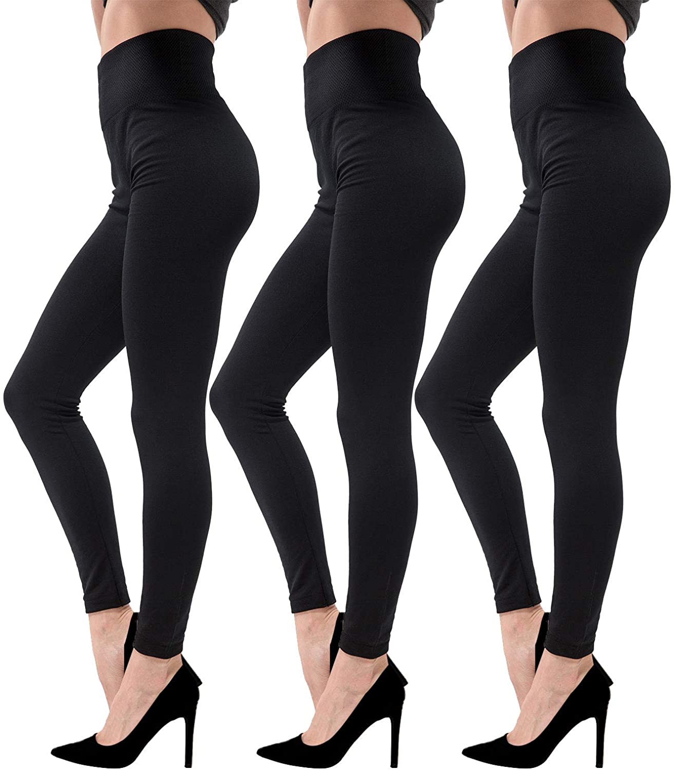 Dimore Women's Fleece Lined Leggings High Waist Soft Warm Winter Pants Slim  for