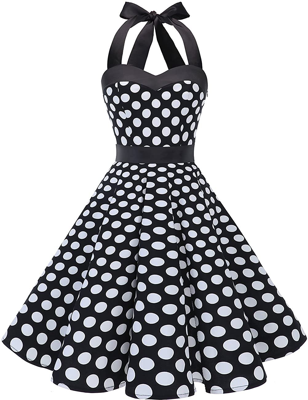 DRESSTELLS 50's Vintage 1950s Rockabilly Polka Dots Audrey Dress Retro ...