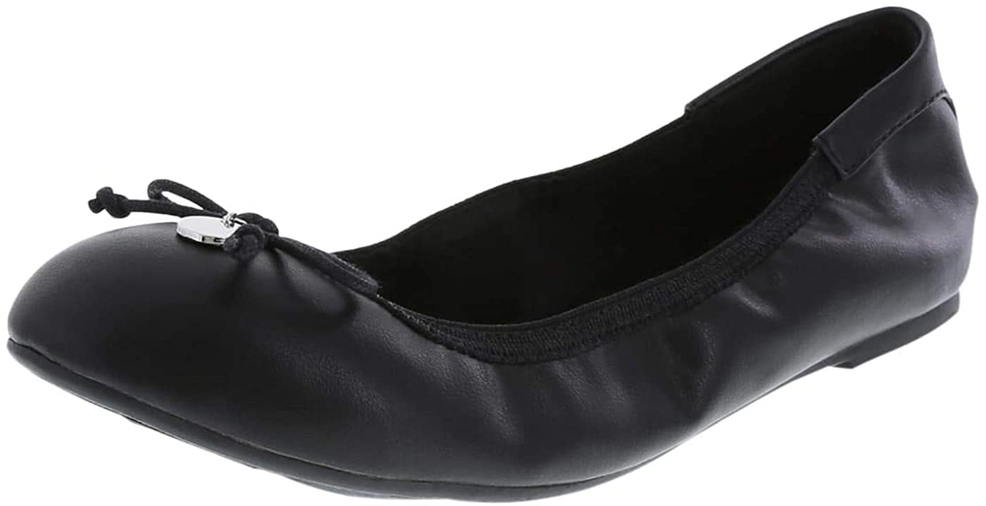 Dexflex Comfort Women's Caroline String Tie Ballet Flat Shoes Black Violet Med 