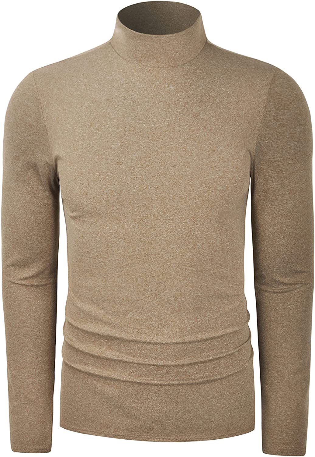 TAPULCO Men Turtleneck Long Sleeve Knitted Pullover Basic Slim Fit Casual Soft Comfy T Shirts 