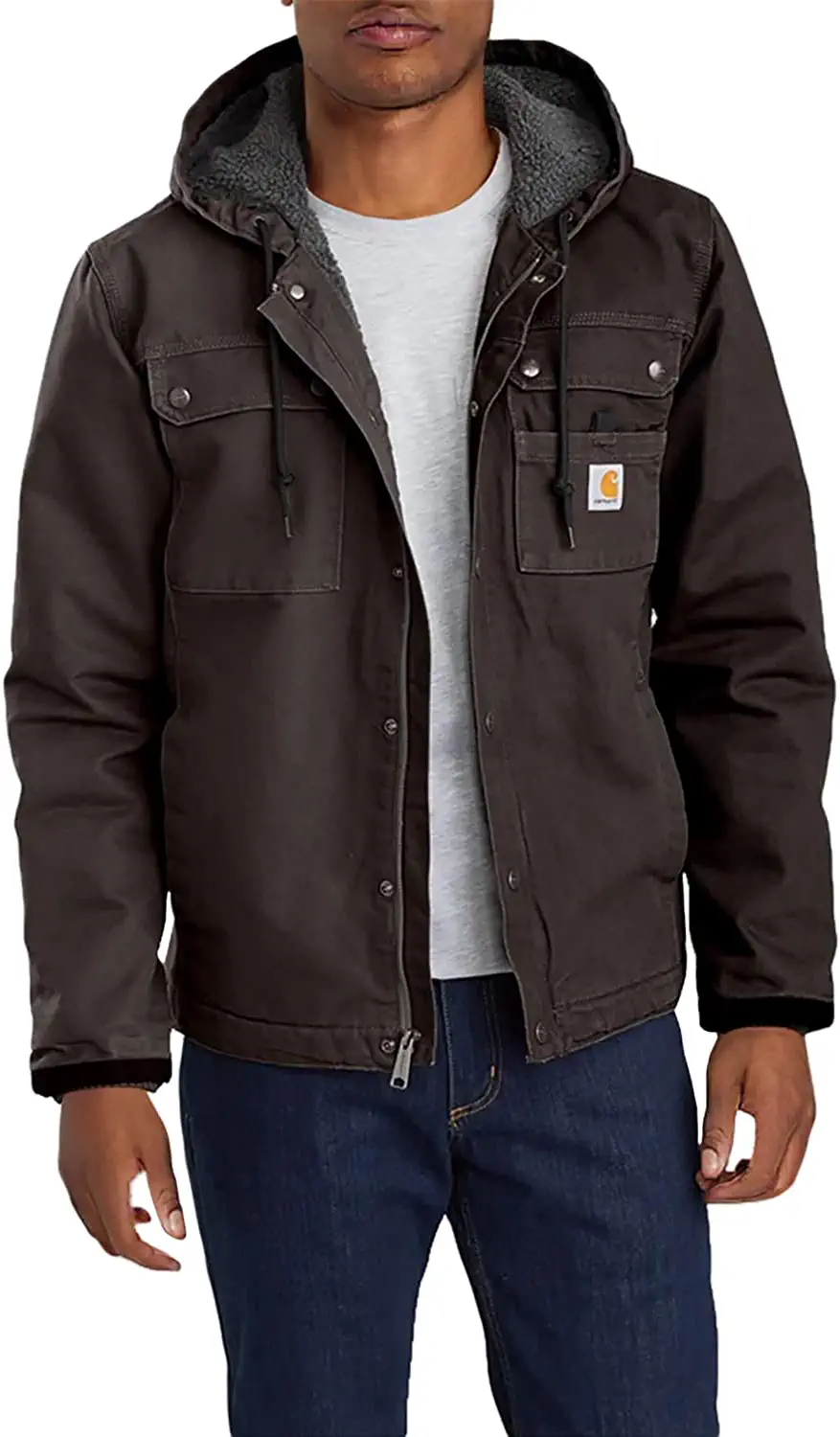 Pre-owned Carhartt Men's Bartlett Jacket (regular And Big & Tall Sizes) In Dark Brown