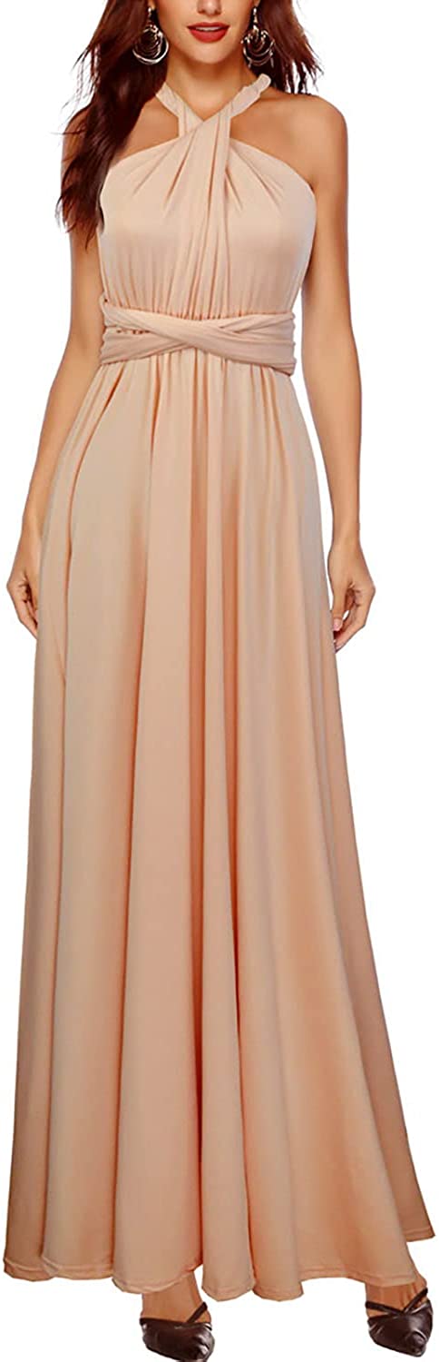 PERSUN Womens Convertible Multi Way Wrap Maxi Dress Long Party Grecian Dresses 