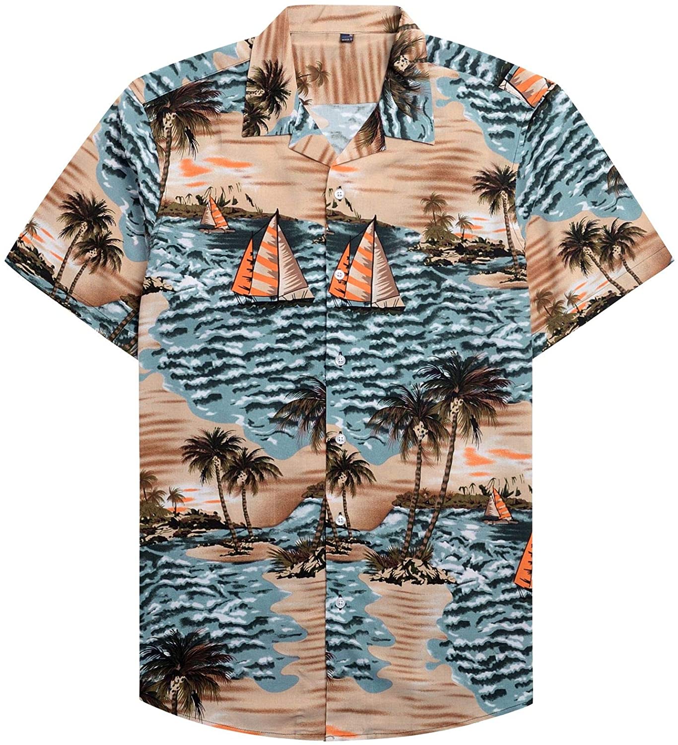 Alimens & Gentle 100% Cotton Regular Fit Short Sleeve Casual Hawaiian Shirt for Men 