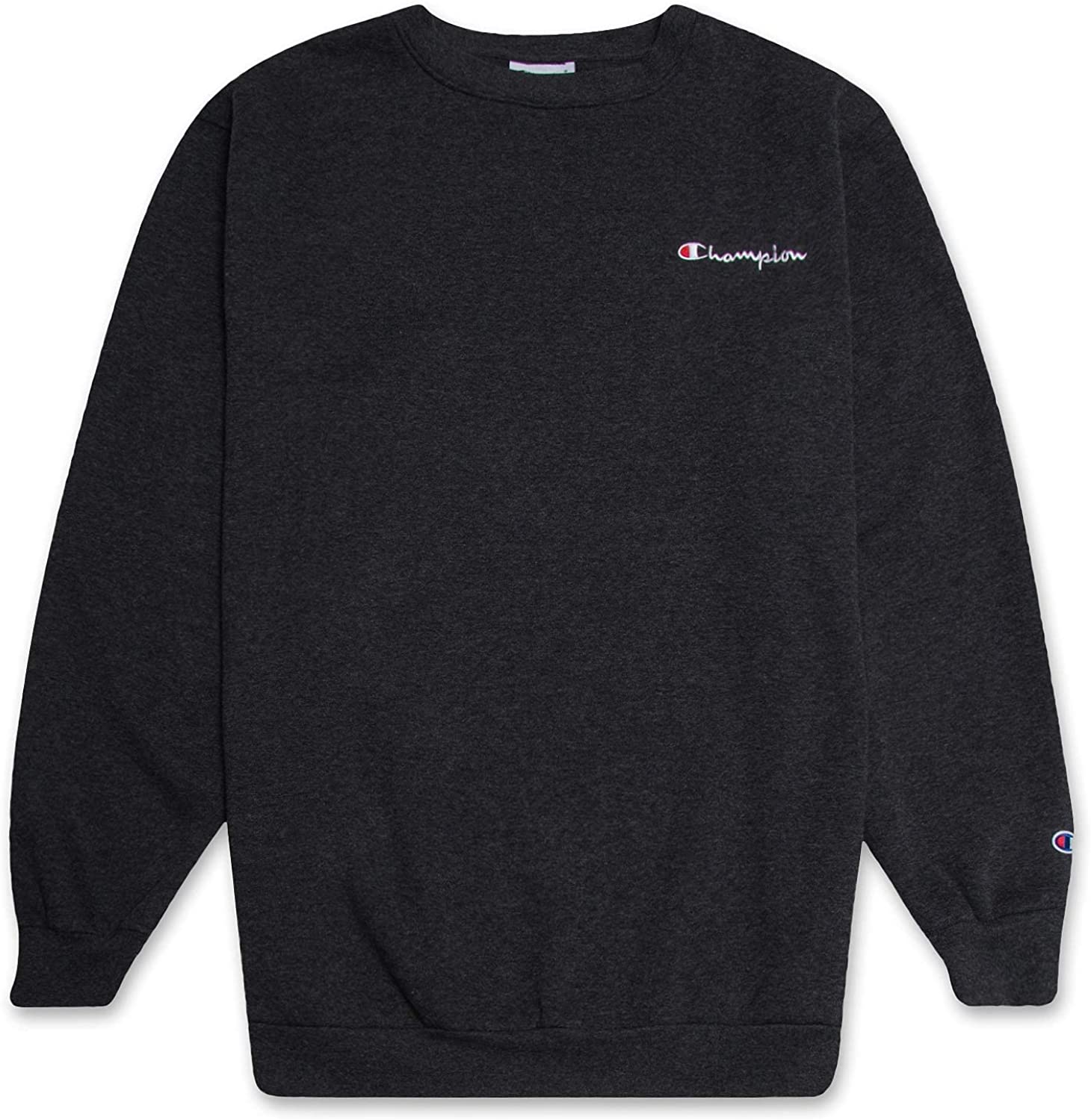 Champion Mens Big and Tall Fleece Ls Crew with Screen Print 