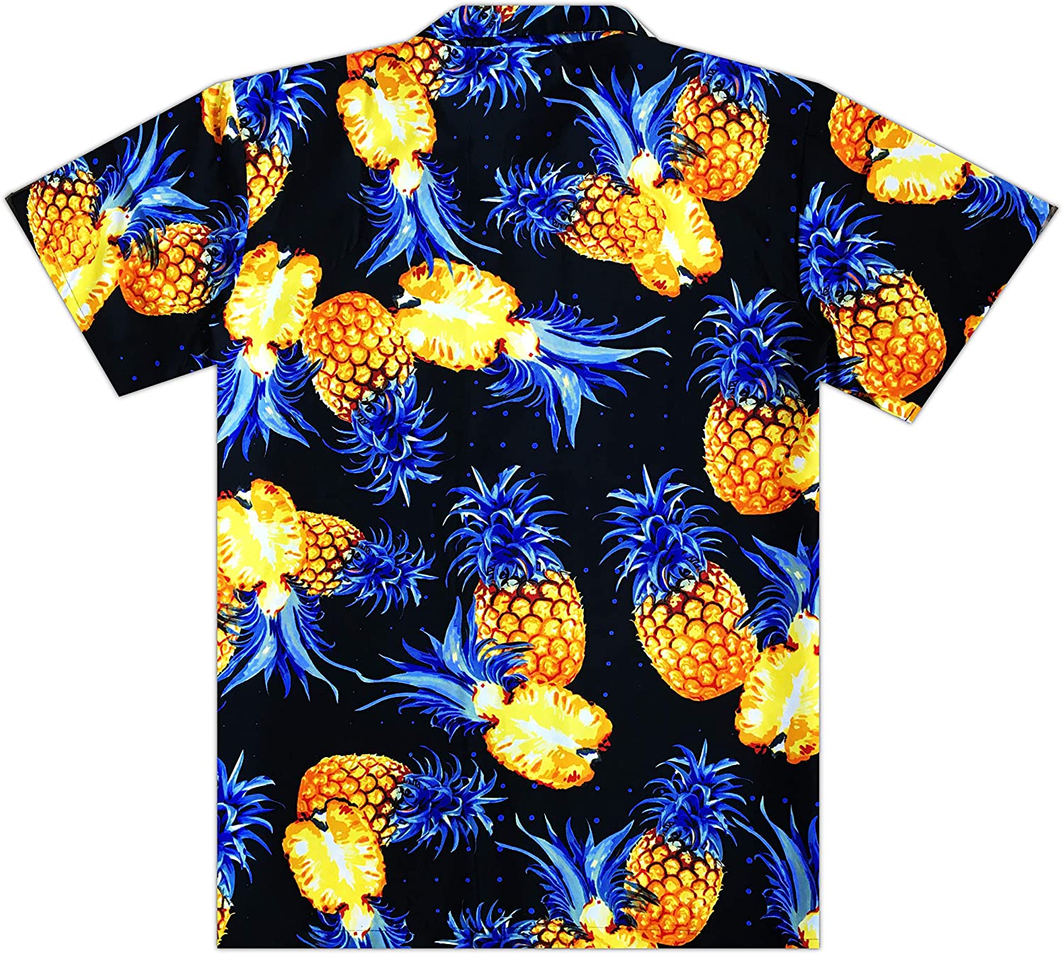 Varnit Crafts Mens Hawaiian Shirt Pineapple Button-Down Relaxed-Fit 