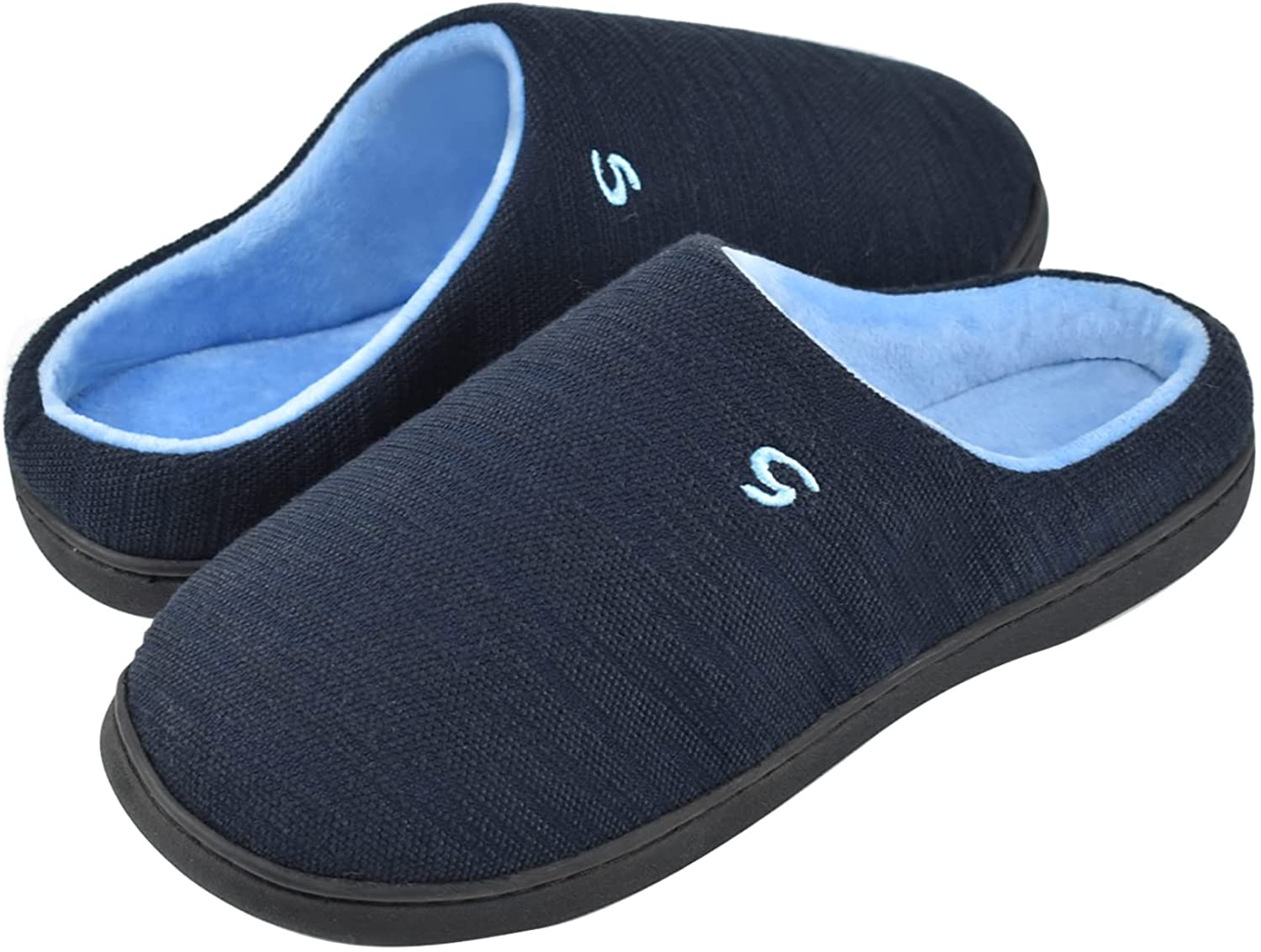 Unisex House Slippers,Non-Slip Bedroom Slippers for Men Size 5,6,7,8,9,10,11,12,13,14 MEMON Mens Indoor Slippers Memory Foam 