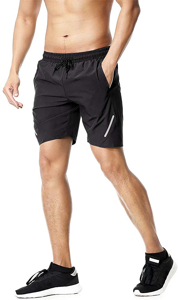 Tesuwel Mens Workout Running Shorts Quick Dry Athletic Sports Gym Shorts with Zip Pockets