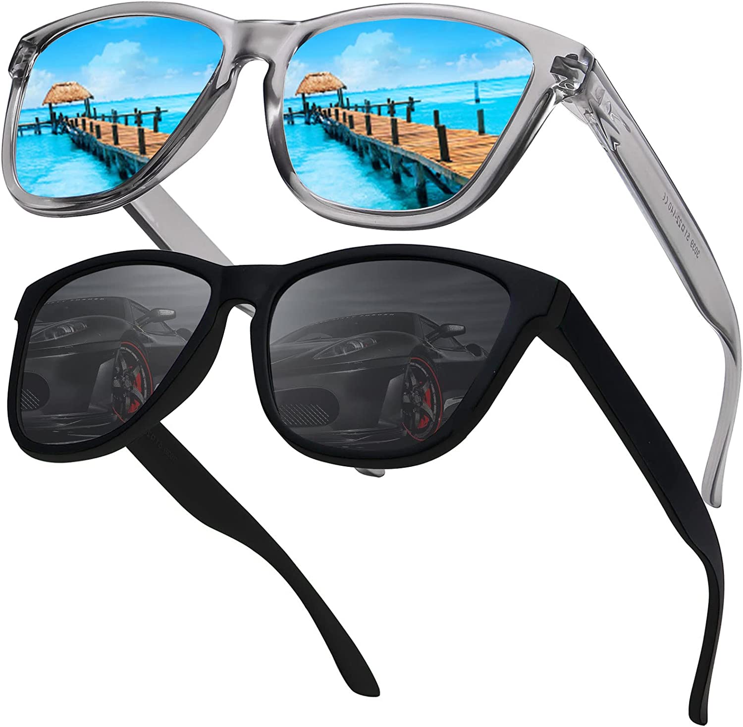 Best&RingLove Polarized Sunglasses Men Women Y2K Wrap Around Sun