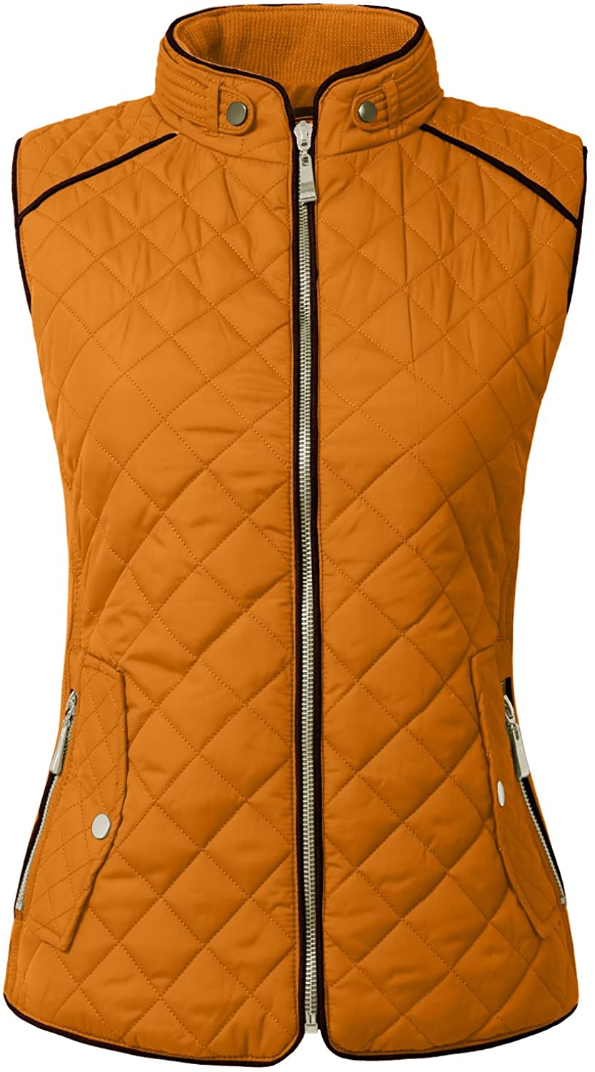 NE PEOPLE Womens Lightweight Quilted Padding Zip Up Vest Gilet S-3XL