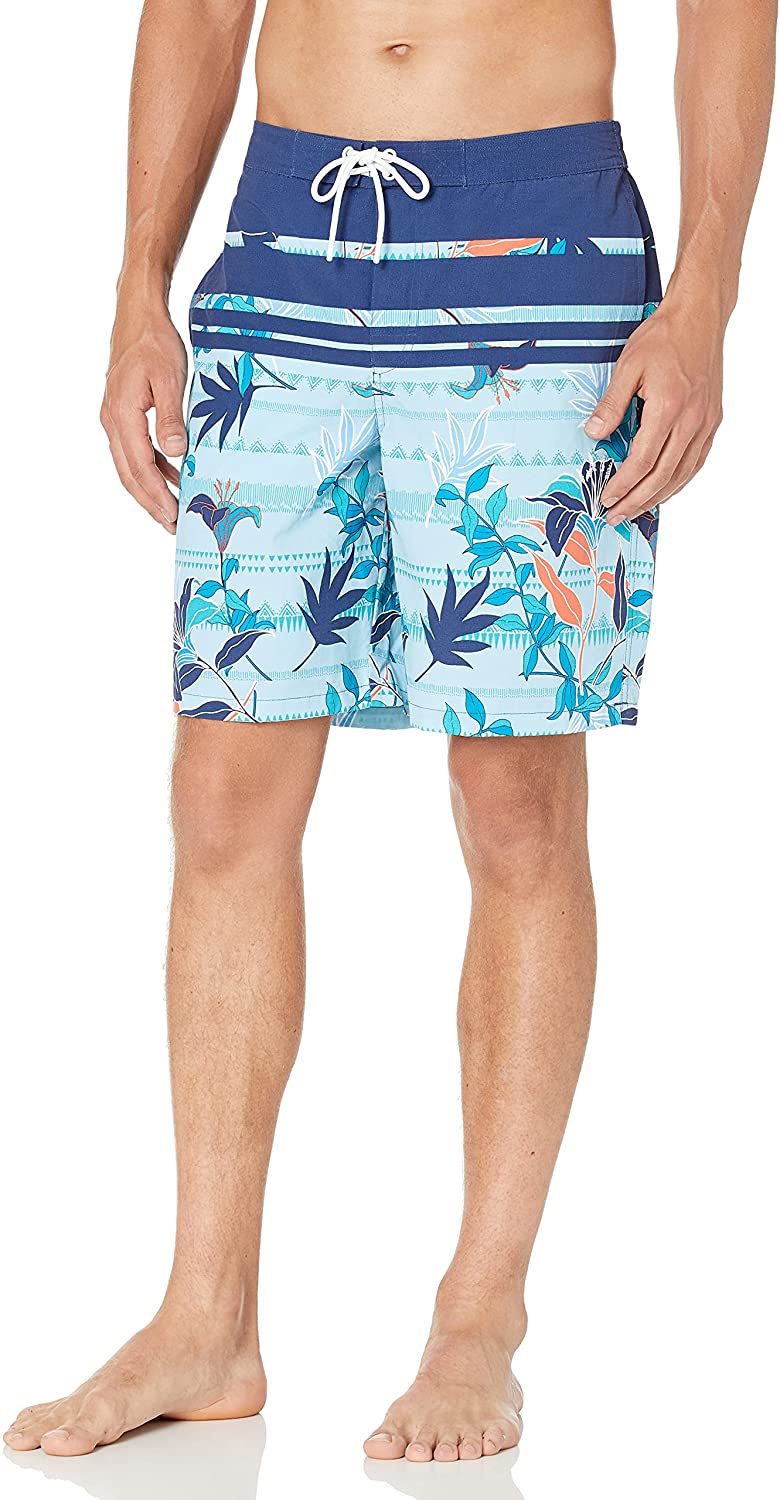 28 Palms Mens 6 Inseam Tropical Hawaiian Print Swim Trunk 