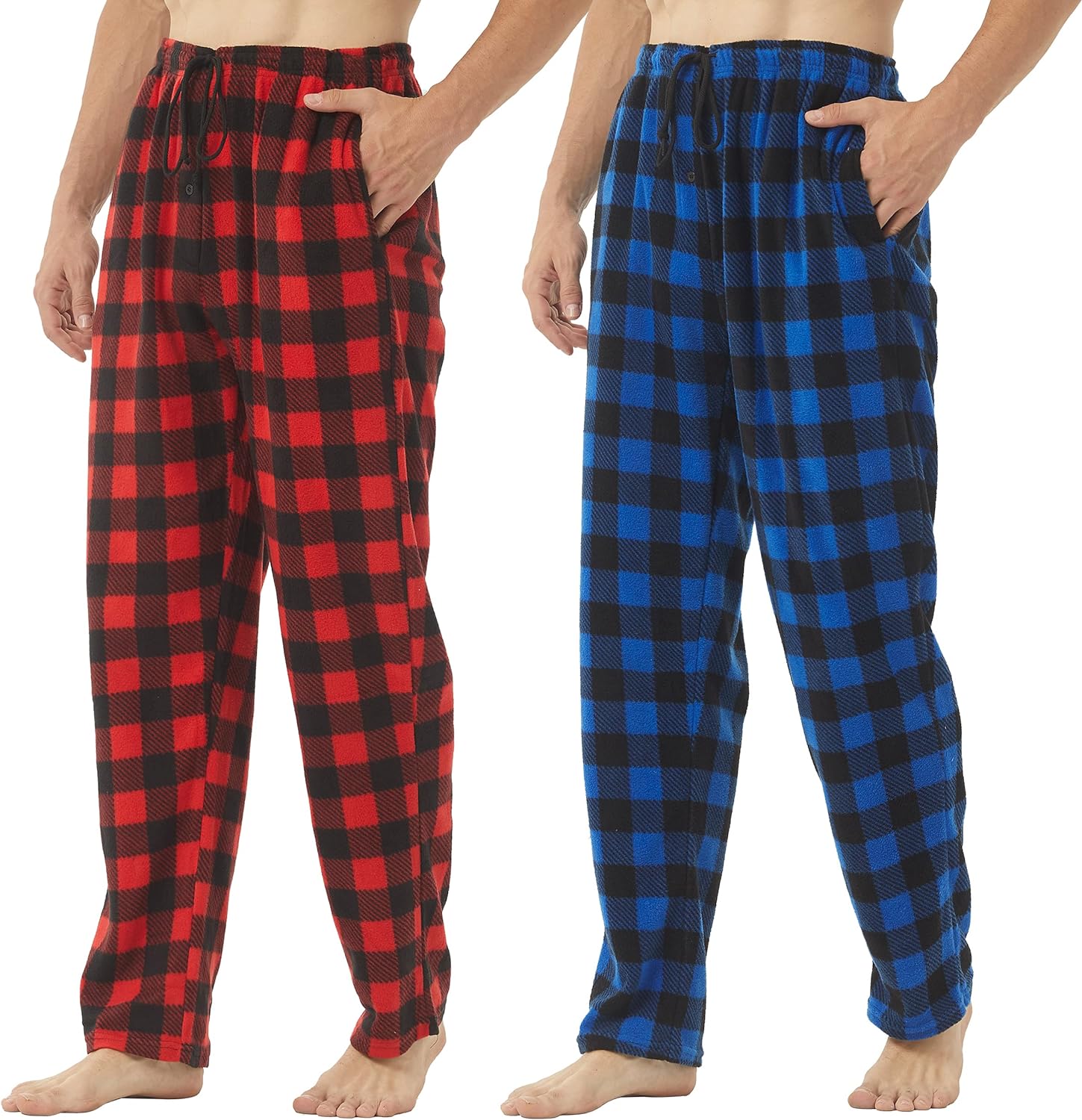 Red and black online plaid mens pajama pants