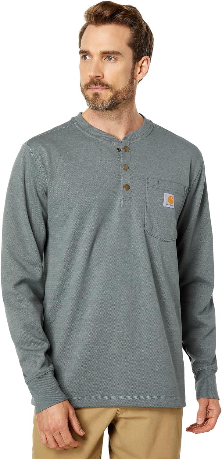 Carhartt Men's Relaxed Fit Heavyweight Long-Sleeve Henley Pocket ...