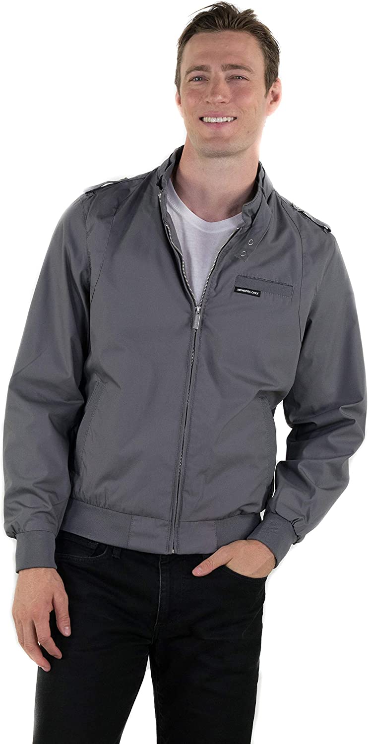 Pre-owned Members Only Original Iconic Racer Jacket For Men | Slim Fit | In Grey