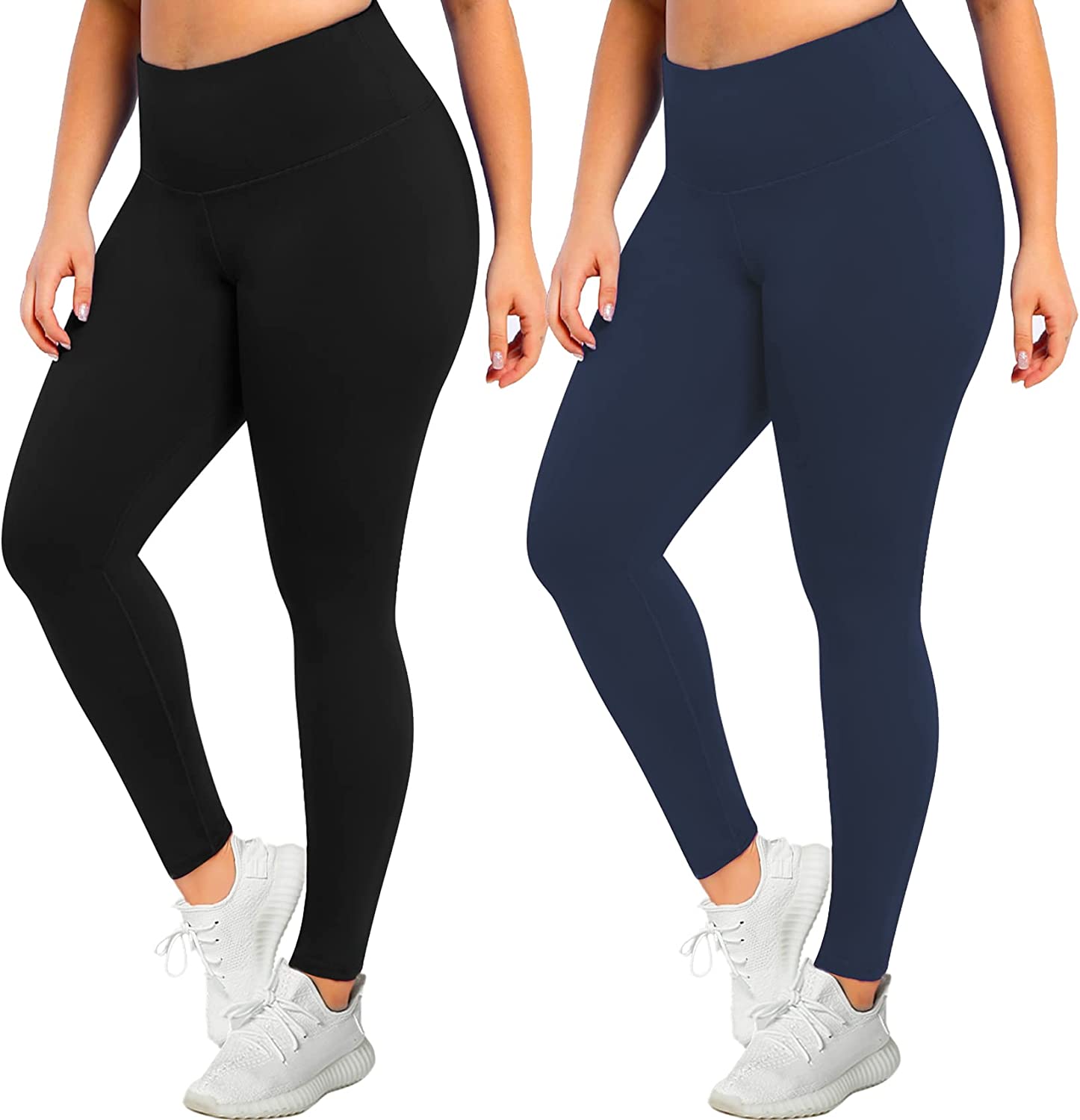 MOREFEEL Plus Size Leggings for Women with Pockets-Stretchy X-4XL Tummy  Control High Waist Workout