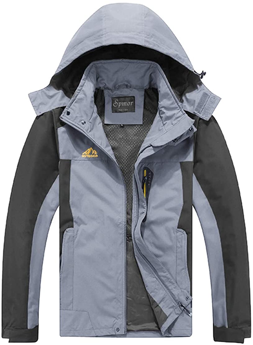  Spmor Men's Outdoor Sports Hooded Windproof Jacket