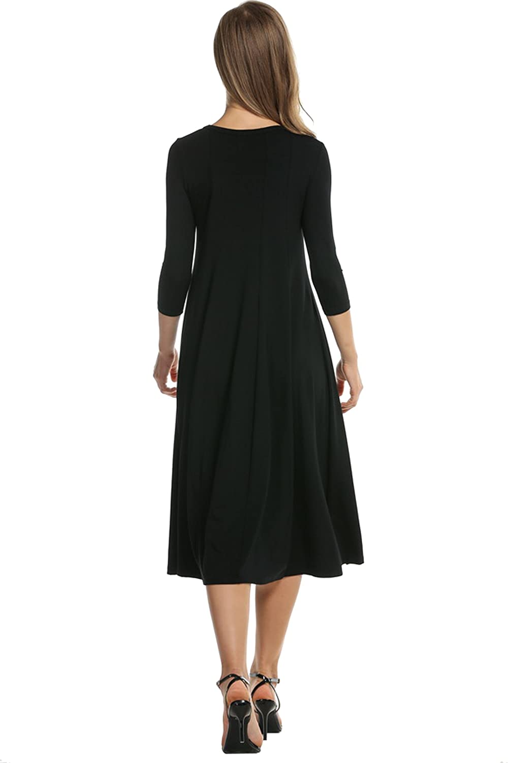 Hotouch Women's 3/4 Sleeve A-line and Flare Midi Long Dress | eBay