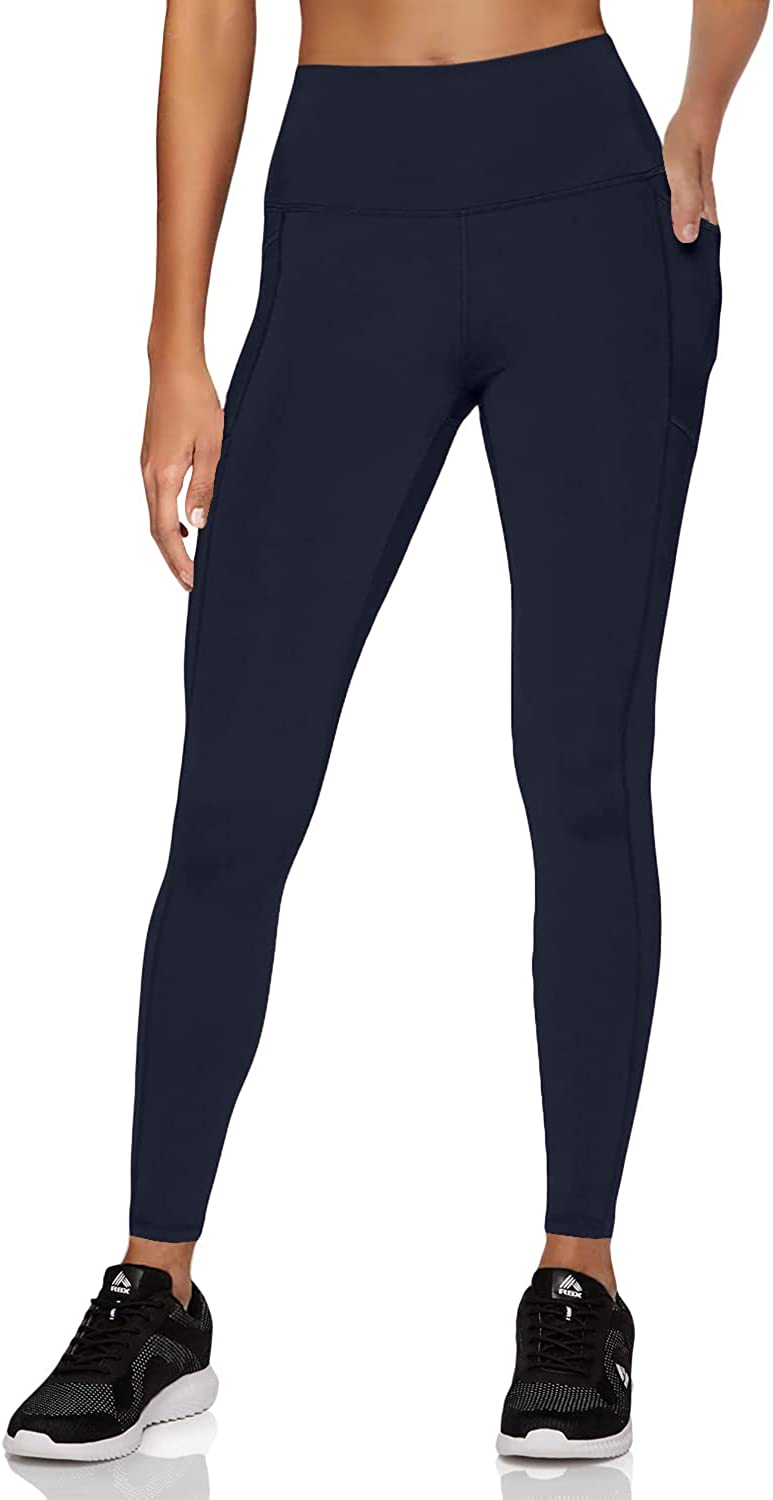RBX Active Women's Plus Size High Waist Athletic Leggings with Pockets