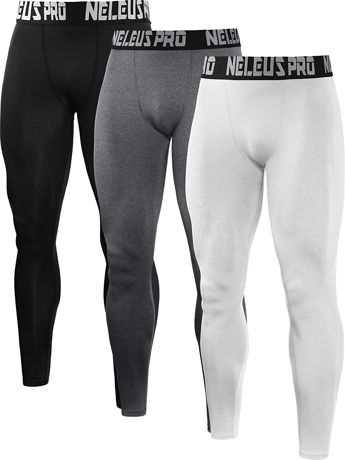  NELEUS Men's 2 Pack Dry Fit Compression Pants Running