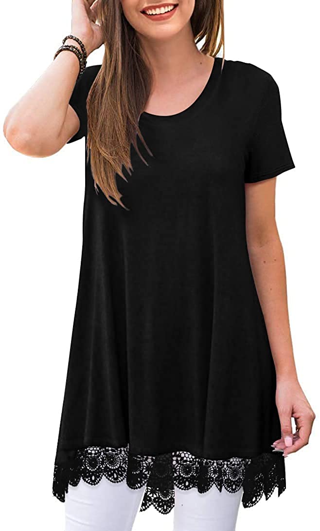 Tunic Tops to Wear with Leggings for Women Casual Crewneck Long