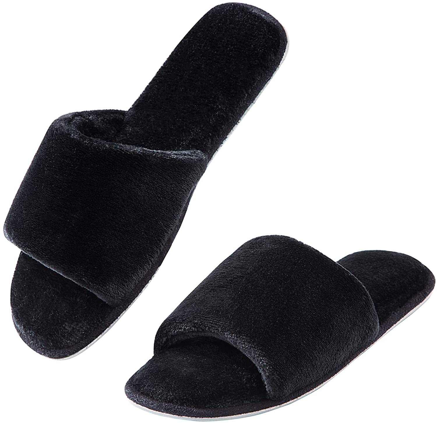 Women's Home Slippers. Stylish Mesh Indoor Slippers For Women, Black Bedroom  Slippers For Women, Black