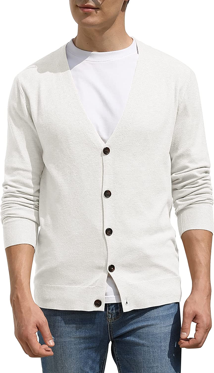 Mens white sale cardigan sweater