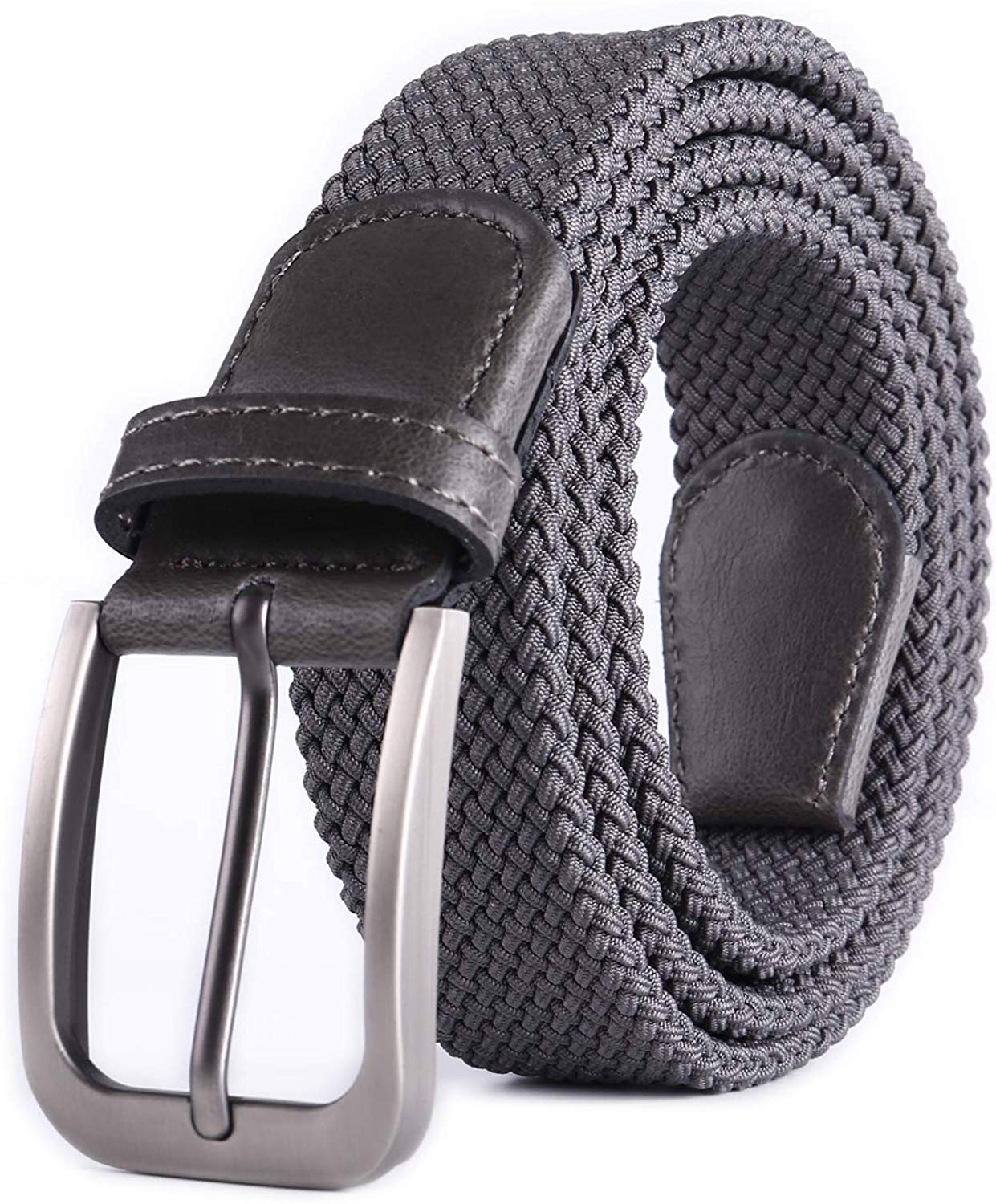 Weifert Belt for Men Braided Stretch Belt/No Holes Elastic Fabric Woven ...