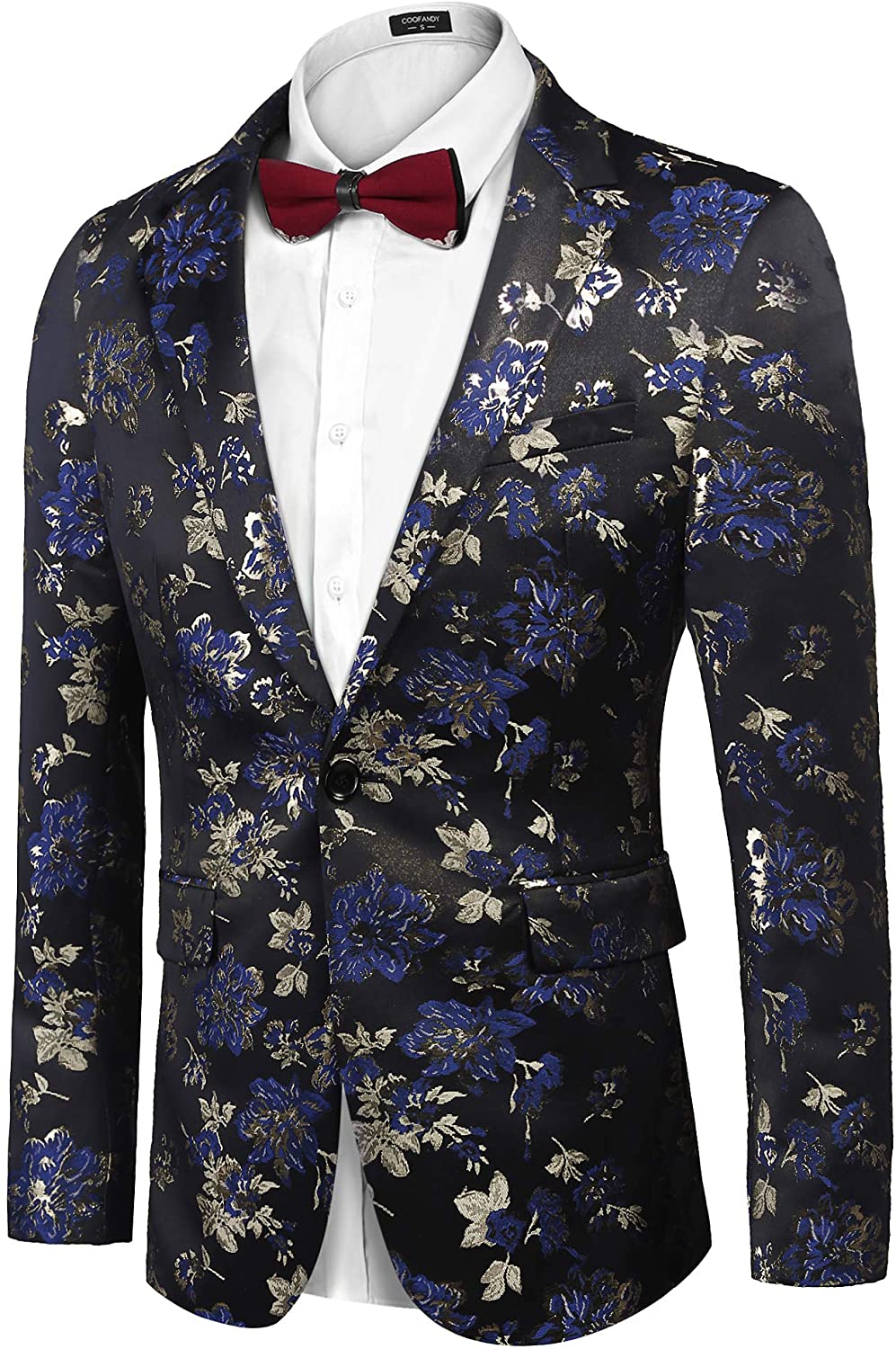 COOFANDY Men's Floral Blazer Slim Fit Dinner Tuxedo Prom Wedding Party ...